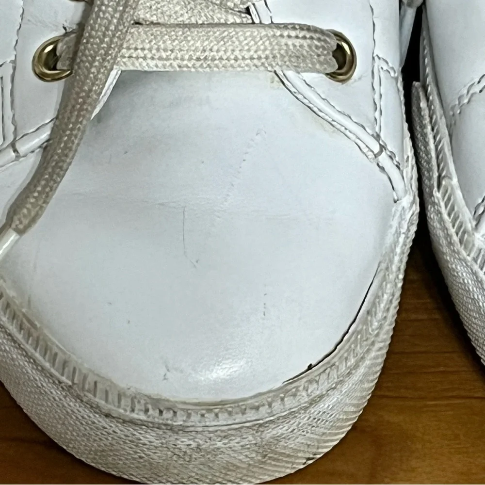 Tommy Hilfiger Womens 6.5 Laddin Casual‎ Lace Up Sneakers White Faux Leather